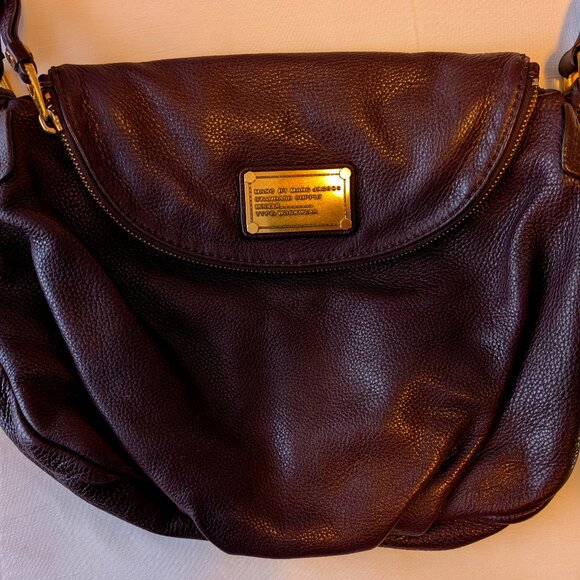 Marc By Marc Jacobs Handbags - Marc Jacobs Natasha Cordovan Pebbled Leather Crossbody Bag Larger 12" version